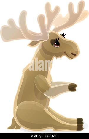 vector cartoon animal clipart: moose Stock Vector