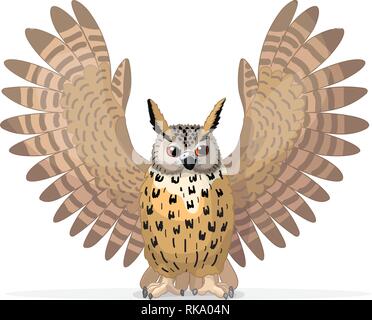 vector cartoon animal clipart: eagle-owl Stock Vector