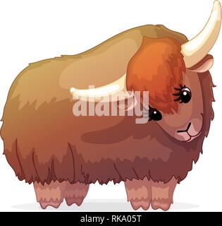 vector cartoon animal clipart: yak Stock Vector
