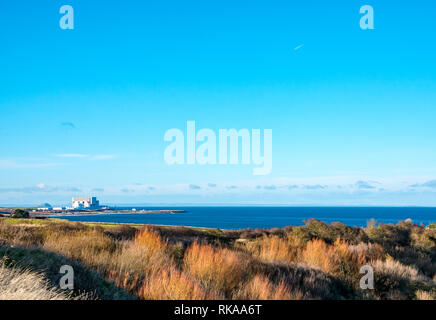 Torness nuclear power station with the Bass Rock in the distance ...