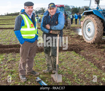 Timogeague, Cork, Ireland. 10th Feb, 2019. Sean Griffen, Timoleague and Dan O'Driscoll from Bandon at the West Cork Ploughing Association match that was held in Timoleague, Co. Cork, Ireland Credit: David Creedon/Alamy Live News Stock Photo