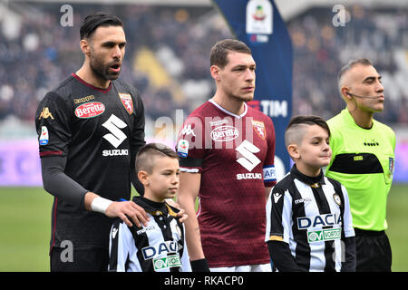 during the Serie A TIM football match between Torino FC and Udinese Calcio at Stadio Grande Torino on 10th February, 2019 in Turin, Italy. Stock Photo