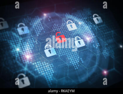 global network security Stock Photo