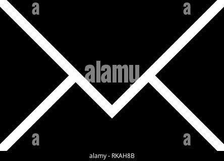 Mail symbol icon - black simple outline with rounded corners, isolated ...