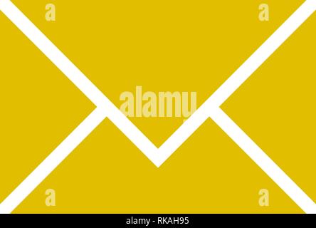 Mail symbol icon - golden simple, isolated - vector illustration Stock Vector