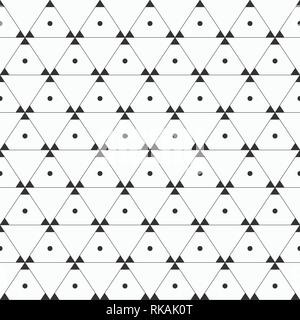 Abstract seamless pattern with triangles and dots. Repeating geometric tiles. Dots inside triangles. Modern stylish texture. Contemporary graphic. Stock Vector