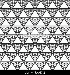 Abstract geometric monochrome seamless pattern with triangles. Modern stylish texture. Repeating geometric tiles. Simple composition from triangles. Stock Vector