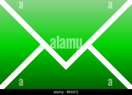 Mail symbol icon - green gradient, isolated - vector illustration Stock Vector