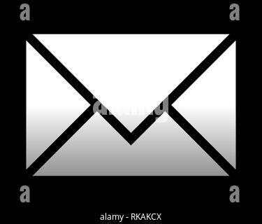Mail symbol icon - white gradient with rounded corners, isolated ...