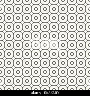 Abstract seamless geometric japanese pattern. Regular tiled ornament of rounder squares. Stylish texture. Vector background. Stock Vector