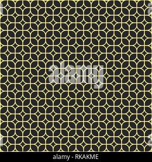 Abstract seamless geometric japanese pattern. Regular tiled ornament of rounder squares. Stylish texture. Vector background. Stock Vector