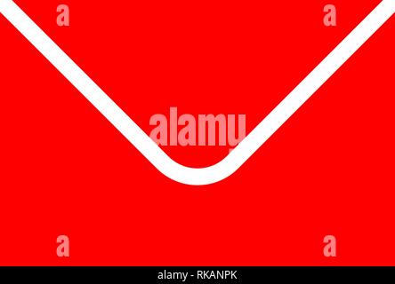 Mail symbol icon - red simple, isolated - vector illustration Stock Vector