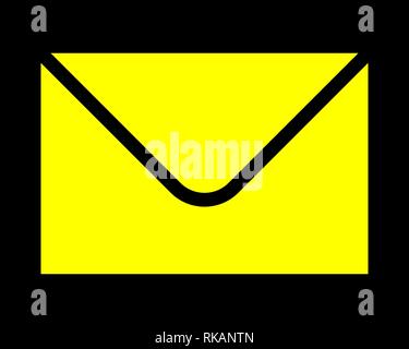 Mail symbol icon - yellow simple, isolated - vector illustration Stock Vector