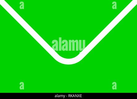 Mail symbol icon - green simple, isolated - vector illustration Stock Vector
