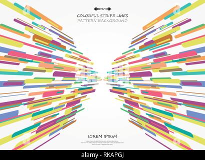 Abstract vivid colorful stripe line of geometric pattern background. You can use for ad, poster, cover design, artwork element, magazine. vector eps10 Stock Vector
