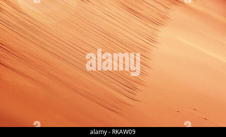 Sandy dune close-up. Abstracr desert wide landscape. Natural background Stock Photo