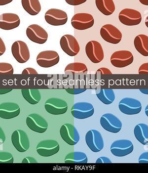 4 Simple coffee seamless pattern Stock Vector