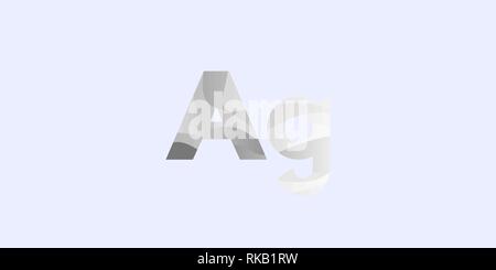 Argentum Silver Ag chemical element Stock Vector