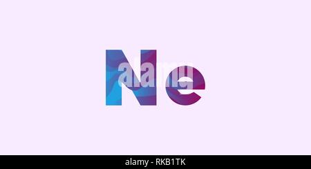 Neon Ne chemical element Stock Vector