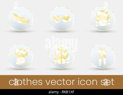 Clothes Icon Set orange Stock Vector