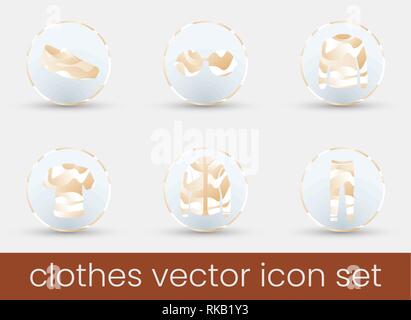 Clothes Icon Set red Stock Vector