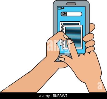 technology device smartphone cartoon vector illustration graphic design Stock Vector