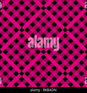 Seamless plaid pattern background on black. illustration Stock Vector