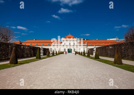 VIENNA, AUSTRIA - APRIL, 2018: Lower Belvedere palace in a beautiful early spring day Stock Photo