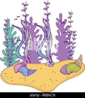beautiful undersea scene icon vector illustration design Stock Vector