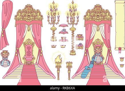 vector royal chair, princess throne royal concept Stock Vector