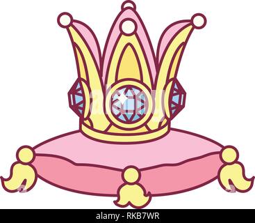 vector cute crown on pillow for queen, princess Stock Vector