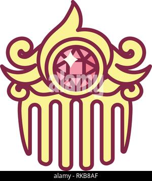 vector cute vintage fairytale element hairpin comb Stock Vector