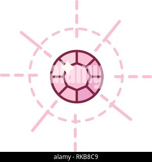 vector flat round diamond crystal brilliant design Stock Vector
