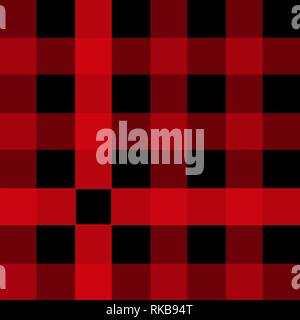 Red and Black Lumberjack plaid seamless pattern Stock Vector