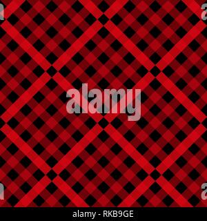 Red and Black Lumberjack plaid seamless pattern Stock Vector