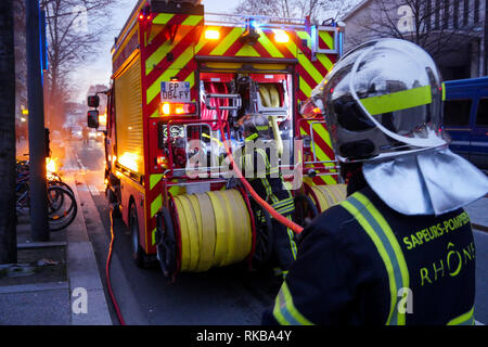 Violences mark the 13th day of Yellow Jackets mobilization, Lyon, France Stock Photo