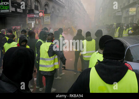 Violences mark the 13th day of Yellow Jackets mobilization, Lyon, France Stock Photo