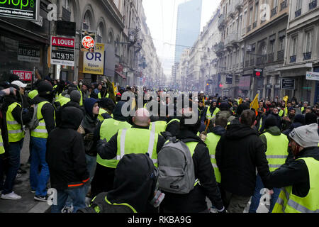 Violences mark the 13th day of Yellow Jackets mobilization, Lyon, France Stock Photo