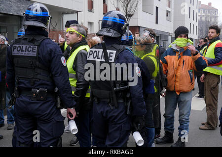 Violences mark the 13th day of Yellow Jackets mobilization, Lyon, France Stock Photo