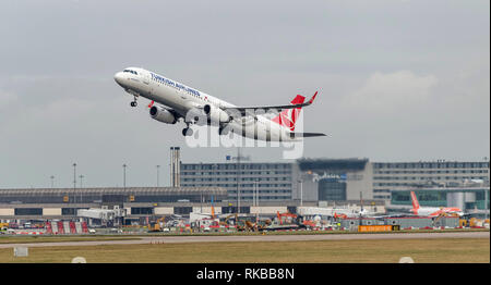 Turkish Airlines Airbus A321-200 with registration TC-JSC on taxiway at ...