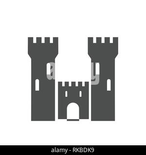 Vector castle symbol. Fortress icon isolated on white background. Stock Vector