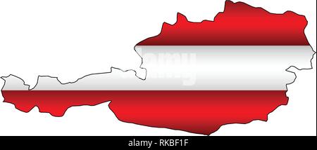 Shiny map of the Austria - Illustration,  Three Dimensional Map of Austria Stock Vector