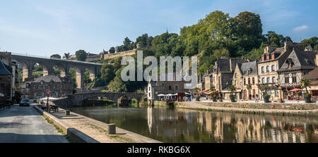 Picturesque Dinan Port river view on sunny day. Stock Photo