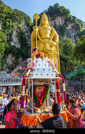 Murugan Statue During The Thaipusam Hindu Festival At Batu Caves