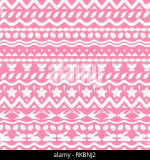 Happy Easter ikat seamless pattern. Stock Vector