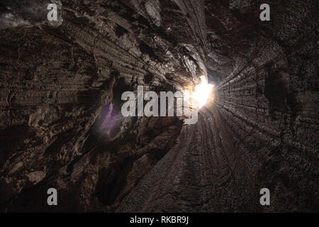 Salt cave in Mount Sodom Stock Photo