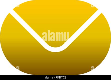 Mail symbol icon - golden gradient rounded, isolated - vector illustration Stock Vector