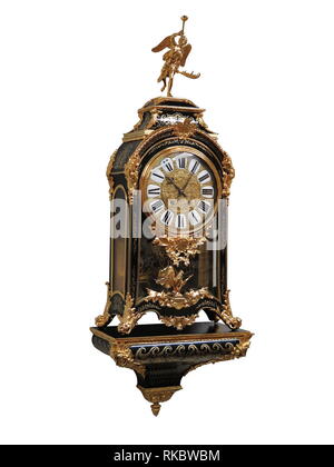 Antique French Gilt Bronze Boulle Clock isolate on white background Stock Photo