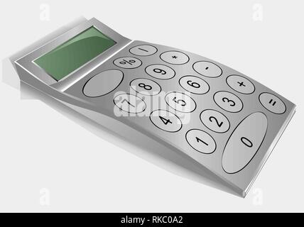 calculator on grey. nonexistent calculator isolated on a gray background Stock Vector