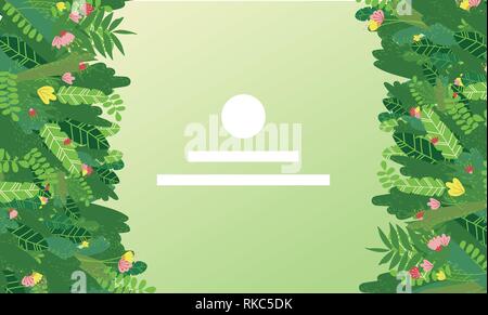 Vector landing page design with tropical greens Stock Vector